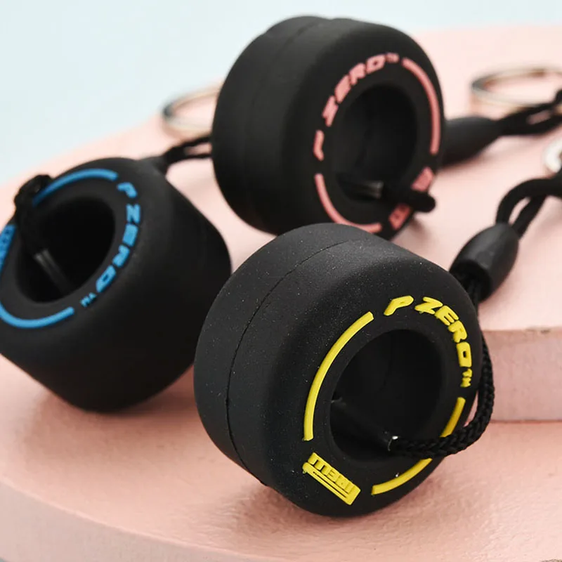

New Arrival Car Tire Pendant Keychain Soft PVC Rubber Tyrw Wheel Shape Keyrings Fashion Auto Interior Decoration Jewelry