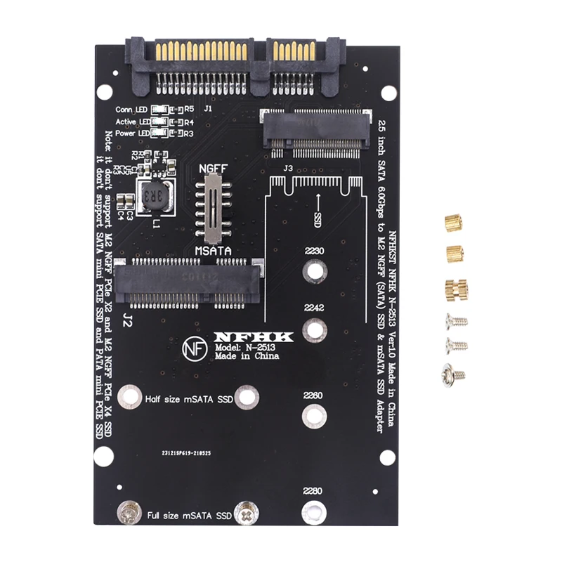 Плата-адаптер TISHRIC M.2 MSATA-SATA 2 5 дюйма адаптер NGFF/MSATA SSD SATA 2230 Гбит/с поддержка жестких