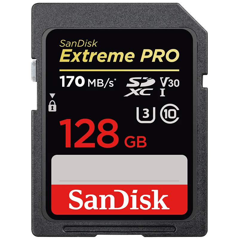 Карта памяти SanDisk Extreme Pro SDHC/SDXC, SD карта, 32 ГБ, 64 ГБ, 128 ГБ, 256 ГБ, класс 10, U1, U3, 4 K, 16 ГБ, 512 ГБ, флеш-карта памяти для камеры - Емкость: SDK-SD170M-128G