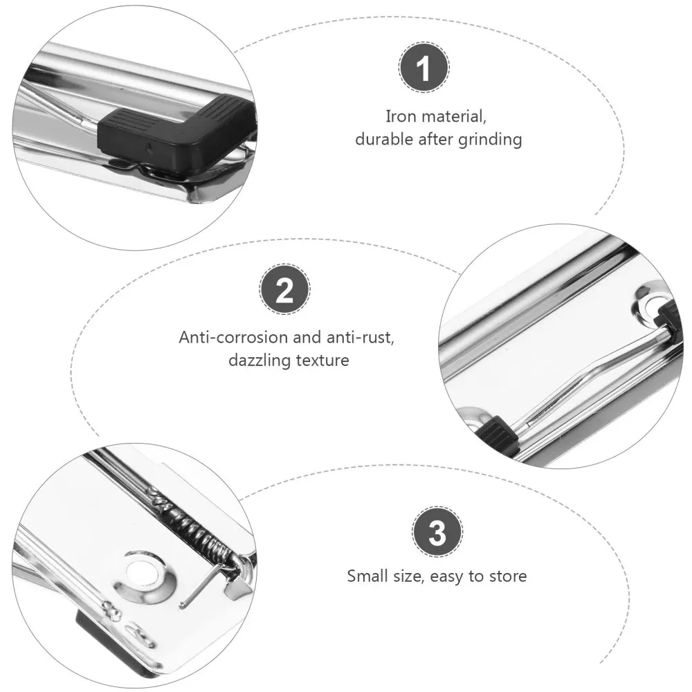 

15pcs Clipboard Clips Mountable Metal Clip Spring-Loaded File Folder For School