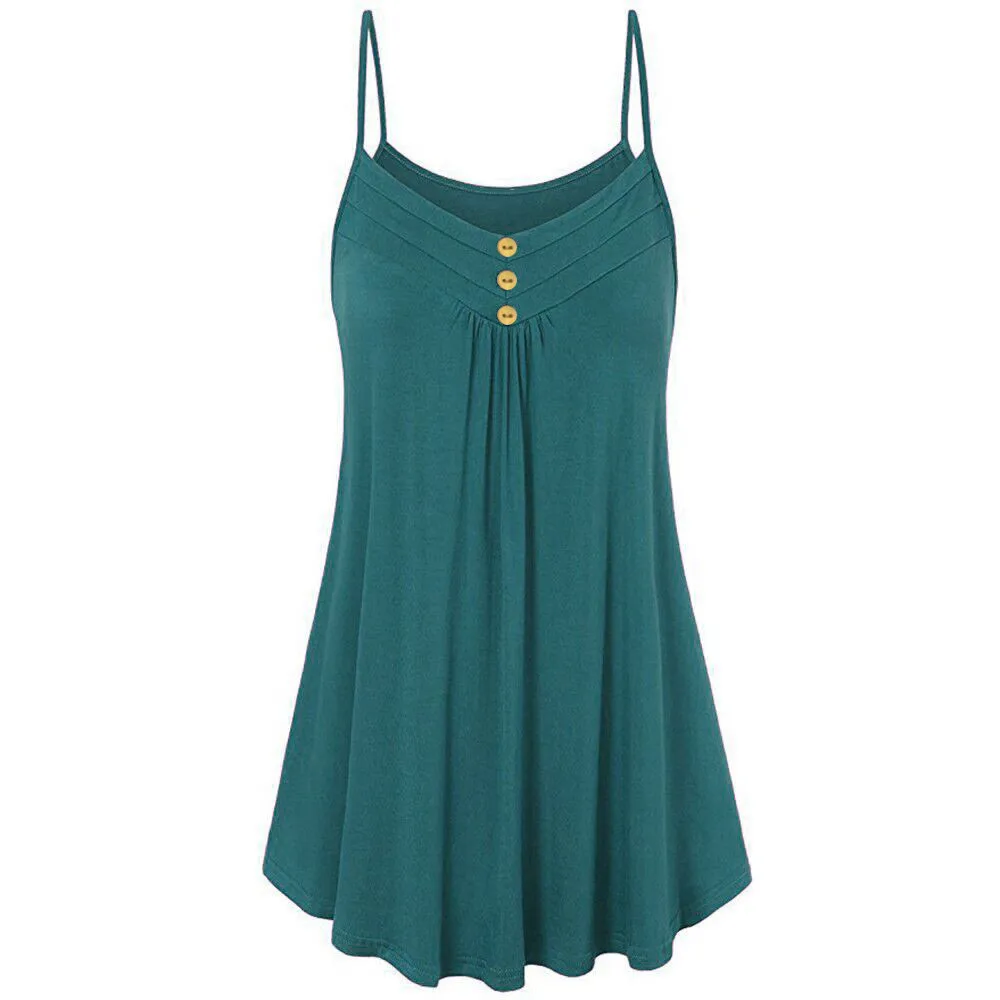 

Retro Tank Dress For Women Solid Color Pleated Dresses Tops Sleeveless Vests Femme