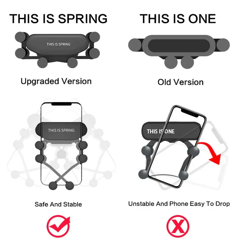 

Gravity Car Holder For Phone in Car Air Vent Clip Mount No Magnetic Mobile Phone Holder GPS Stand
