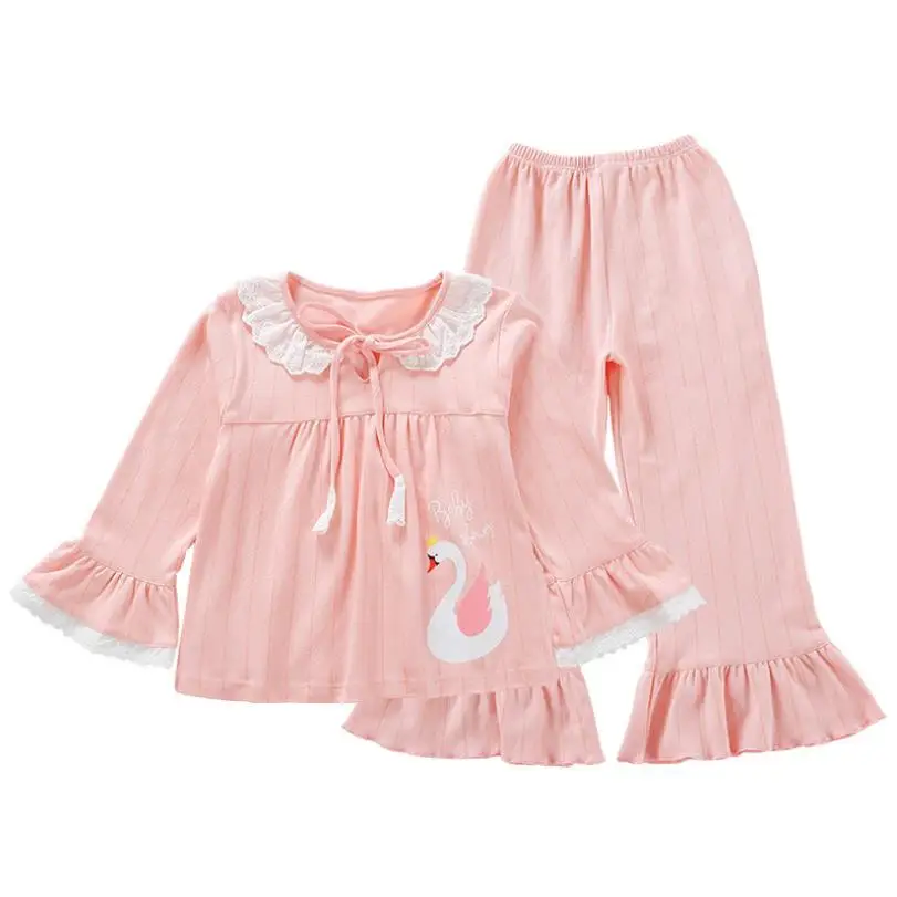 Осенне зимняя новая хлопковая одежда для сна девочек в стиле принцессы Детские