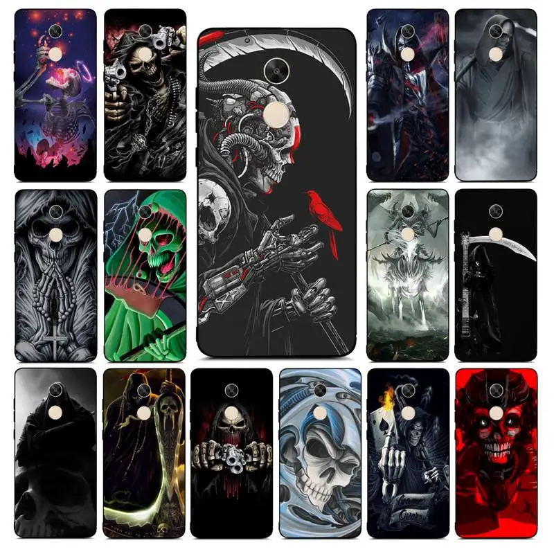 

YNDFCNB Grim Reaper Skull Skeleton Phone Case for Redmi Note 8 7 9 4 6 pro max T X 5A 3 10 lite pro
