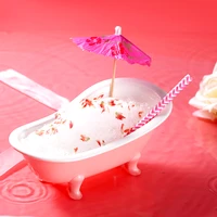 aixiangru pink bathtub cocktail glass restaurant creative tableware drink cup ceramic milkshake cold flask bar accessories 250ml