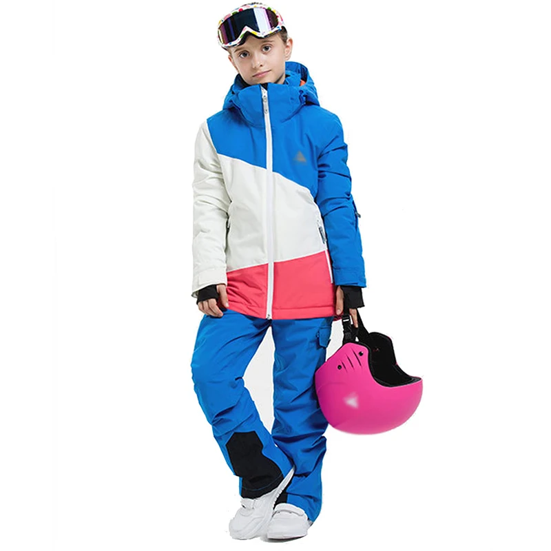 

Зимний лыжный костюм для девочек 2020, теплая детская зимняя одежда с капюшоном, спортивные куртки, комбинезоны, детские лыжные комплекты для ...