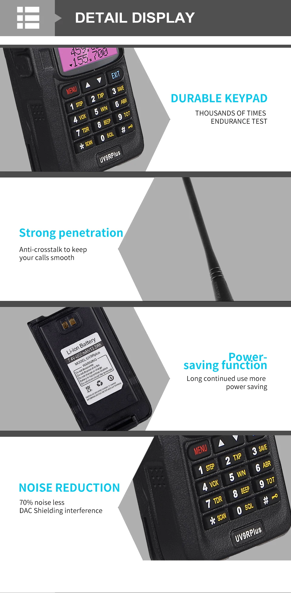 Baofeng UV-9R plus Walkie Talkie IP67 Водонепроницаемый главный динамик CB радио FM приемопередатчик UHF/VHF радио 10 Вт 4800 мАч uv 9r plus