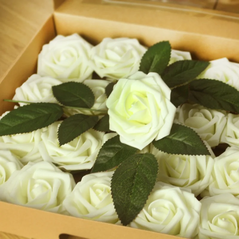 25 шт. искусственные розы из пенополиэтилена Роза со стеблем сделай сам для дома