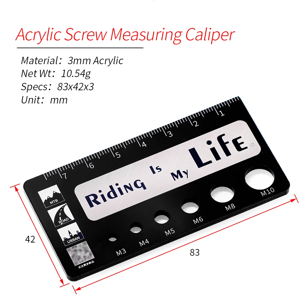 RISK mini Bike Screw Measuring Ruler Portable Bicycle Tools Titanium Measure tool Metric MTB Road Length Meter | Спорт и развлечения