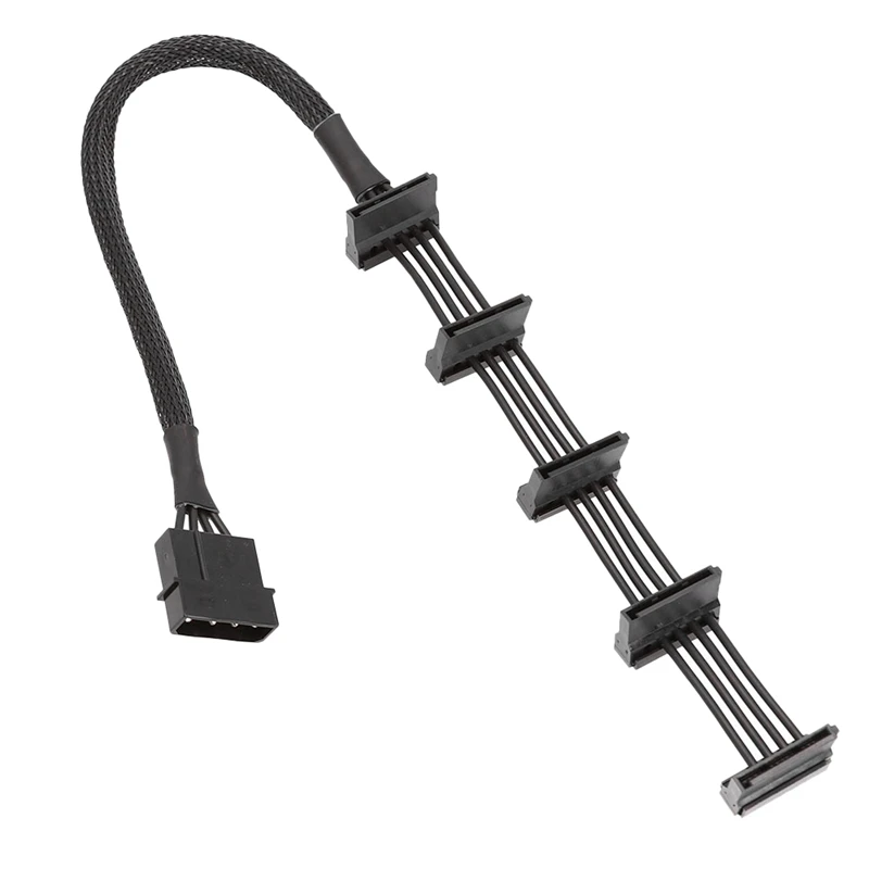 

SATA Splitter 4-Pin IDE 1 to 5 SATA Power Cord Adapter Cable 4cm Pitch 18AWG Hard Drive Cage Cable 40cm for PC Server