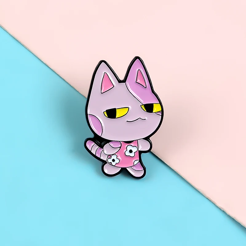 

K brooch cartoon puppet enamel cat brooch cute flower skirt kitten cartoon doll badge brooch symbol jewelry jewelry gift