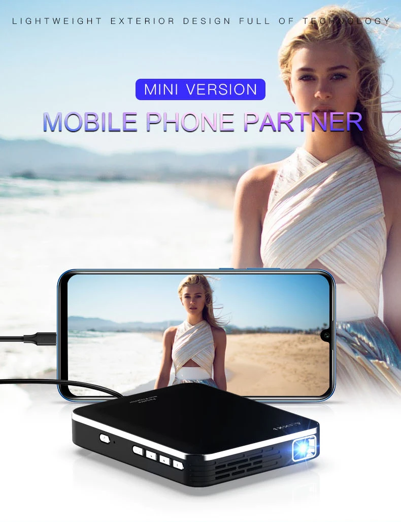 X3 проектор мобильный телефон партнер Linux os Смарт Мини HD miracast airplay 1080P домашний