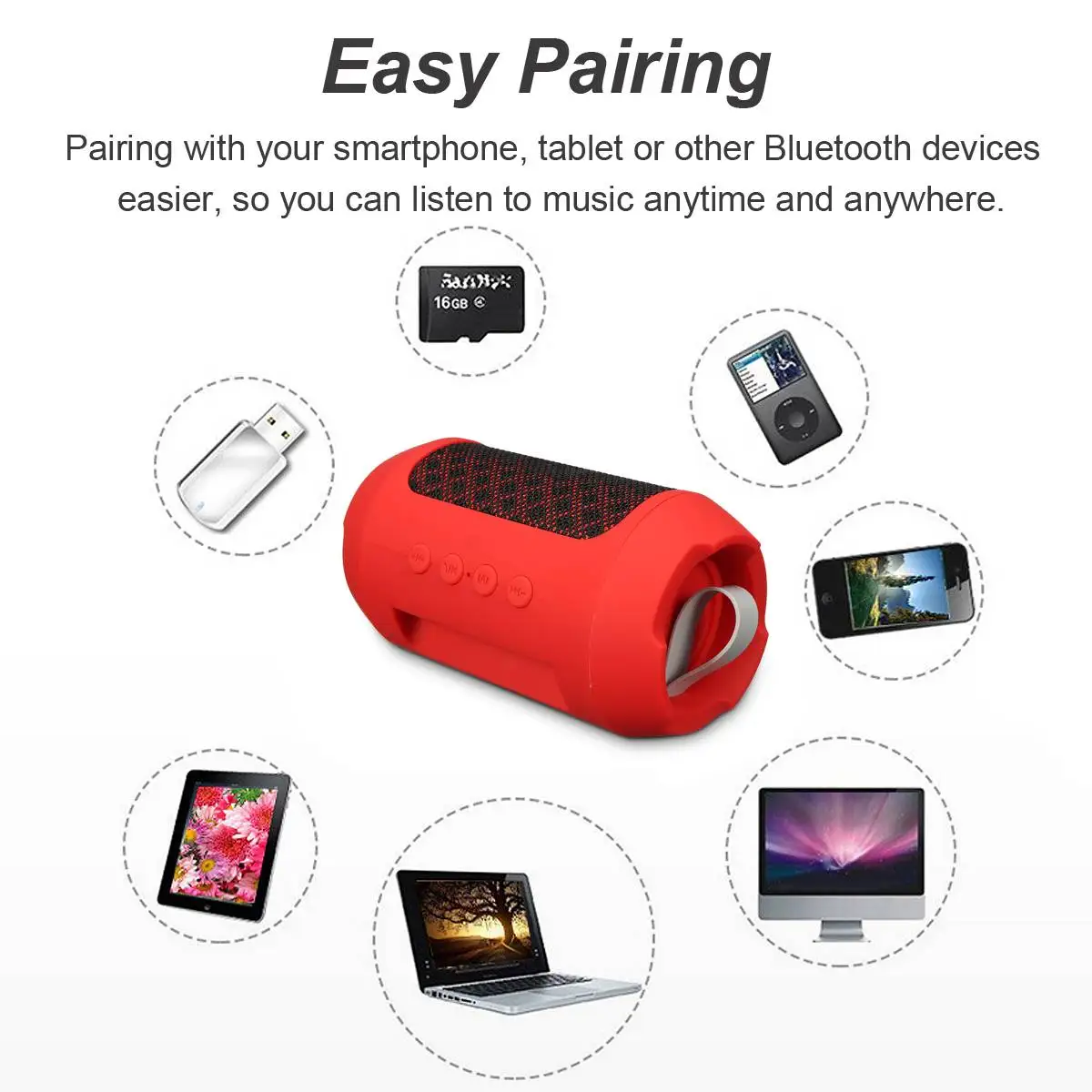 Portable Wireless bluetooth V4.2 Speaker Rechargable USB FM Radio Stereo Loudspeaker Sound System 3D Music |