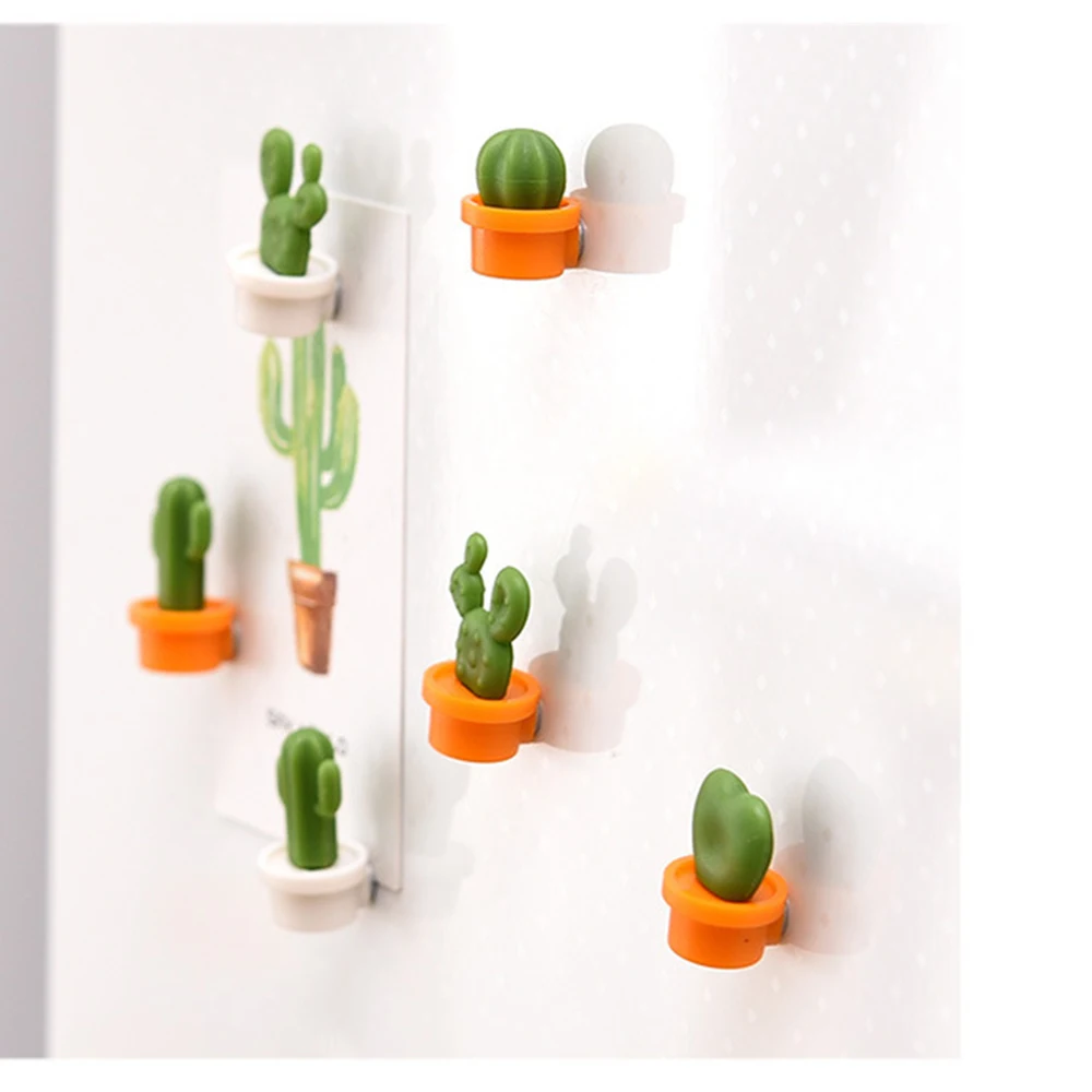 

6pcs/Set Fridge Magnets Cute Succulent Plant Magnet Button Cactus Refrigerator Message Sticker Magn Home Decor Kitchen Access
