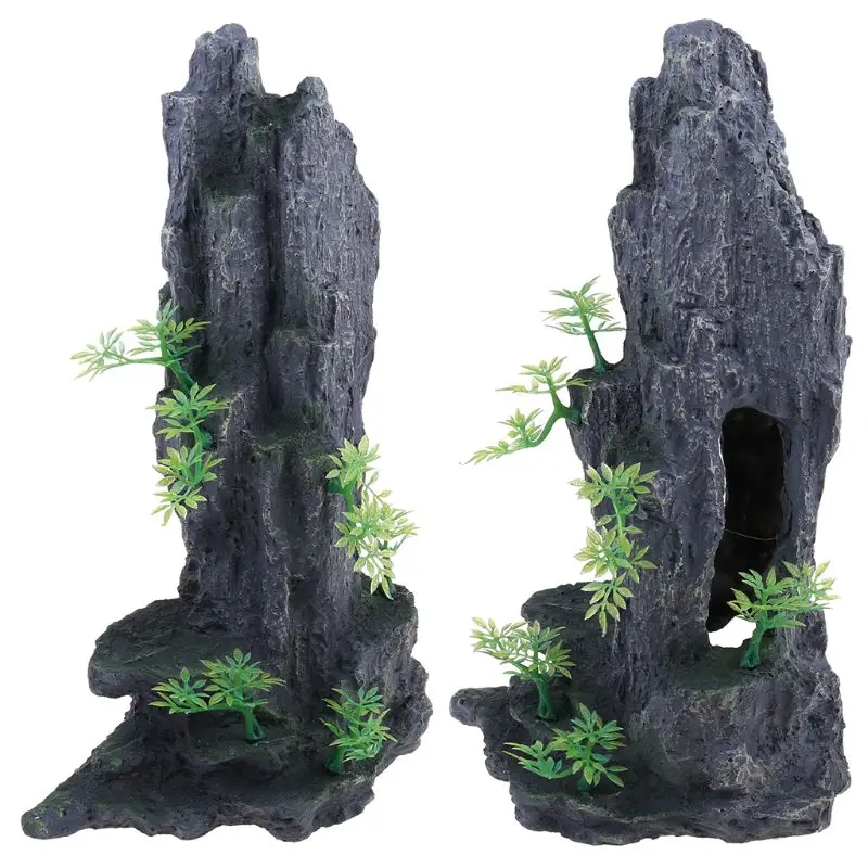 

Аквариум с видом на гору, искусственное дерево, украшение для резервуара