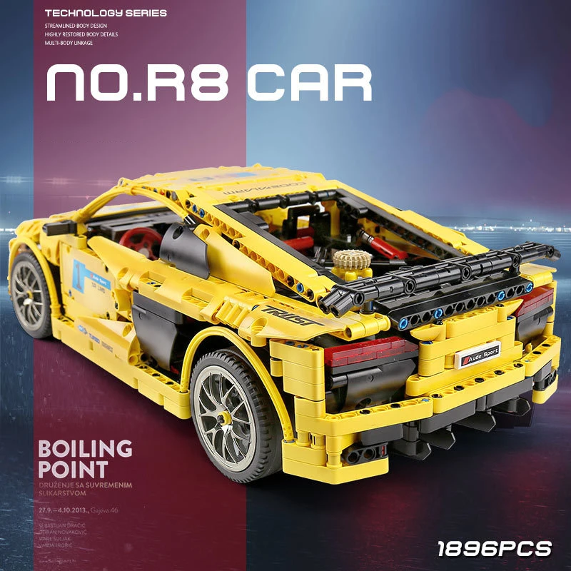 Mould King MOC 4463 Technic series Audis R8 V10 Speed RS5 модель автомобиля строительный блок кирпич 13127