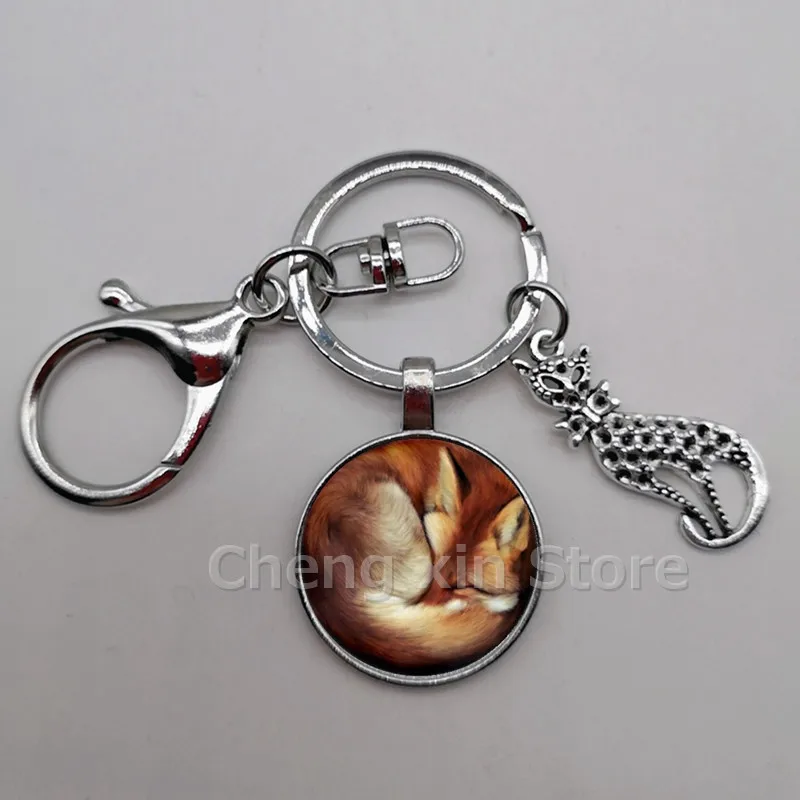 Брелок Лисичка из лисьего стекла с подвеской в виде животного - купить по