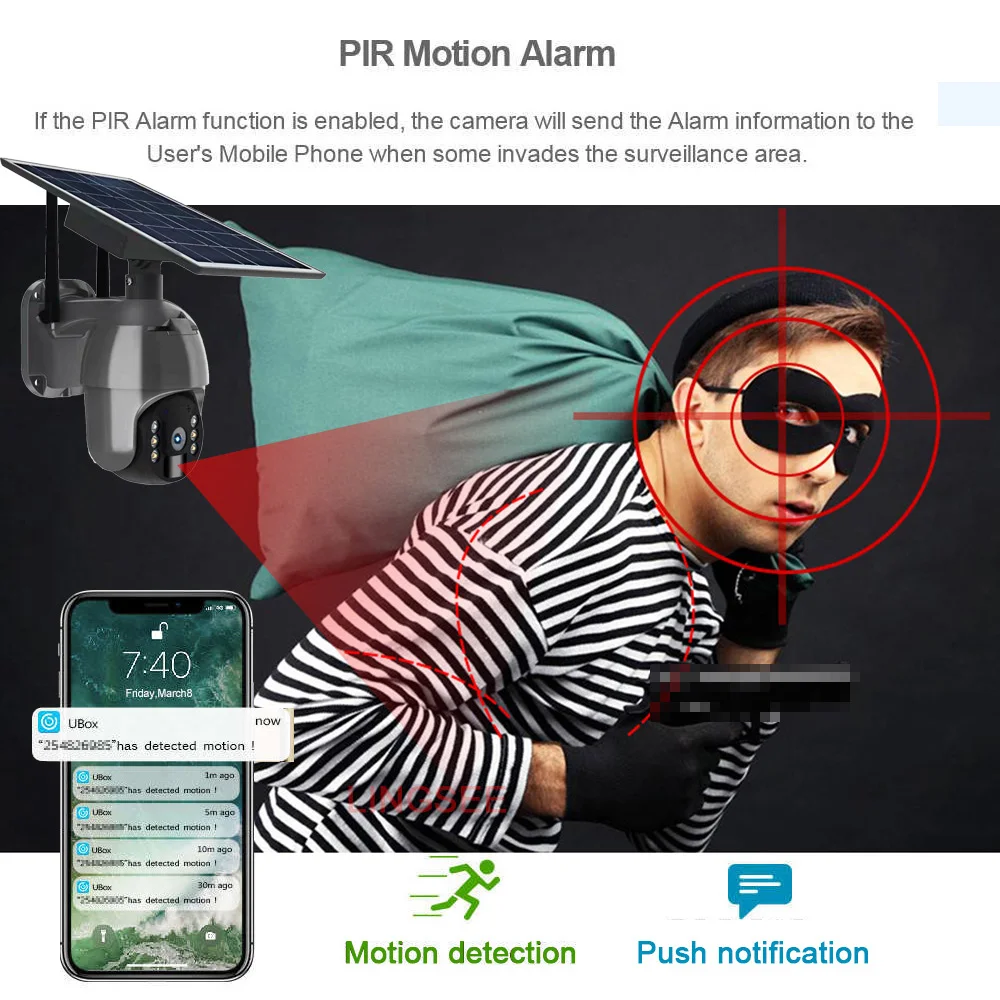 Цена Камера видеонаблюдения на солнечной батарее 4G SIM / WIFi PIR
