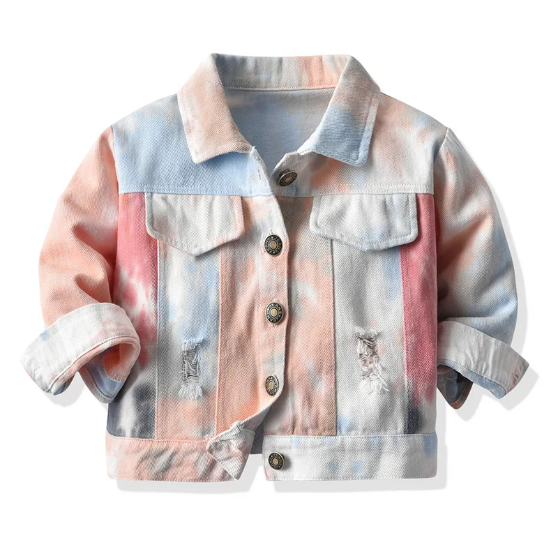 

Denim Jacket For Girls Spring Baby Boys Clothes Tie Dye Kids Jacket Coat Teen Toddler Girl Clothes Windbreaker Children Clothes
