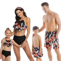 2020 family matching outfit swimwear women swimsuit mother daughter kid son girl bathing swim suit mayo bikini summer beachdress