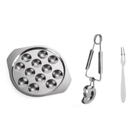 seafood snail tthree piece stainless steel snail clamp kitchen tool conch plate self service seafood tool