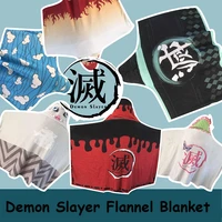 anime demon slayer cosplay flannel cloak tanjiro shinobu giyuu inosuki zenitsu soft warm blanket costume prop gifts