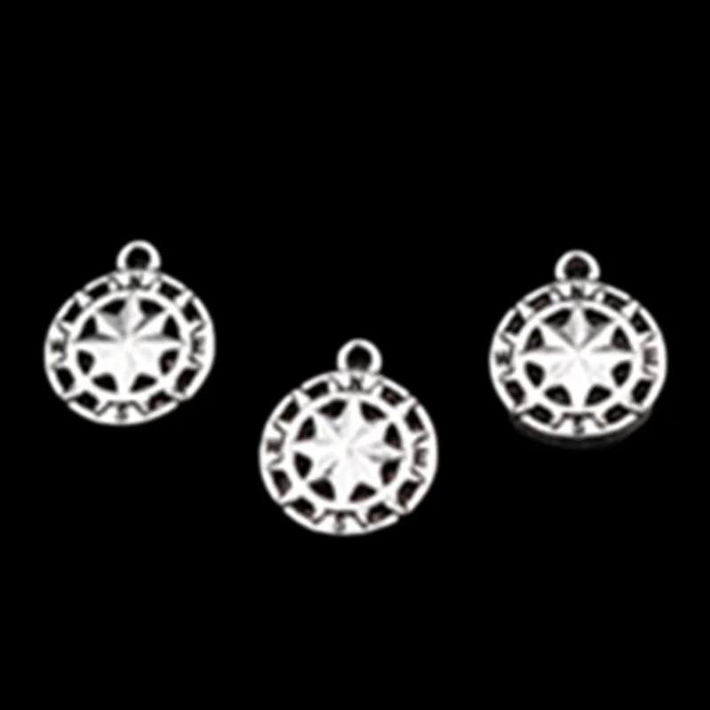 

20pcs Silver Plated Star of David Compass Pendants Bracelet Necklace DIY Charms Jewelry Handicraft Findings 18*15mm A598