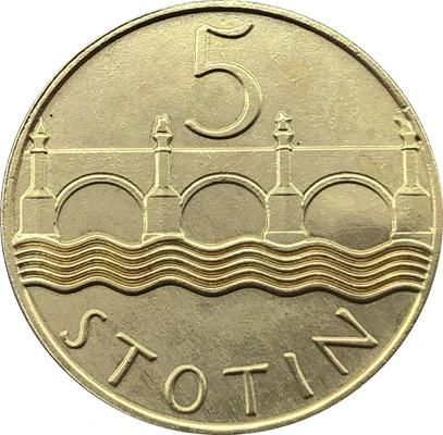 1920 Чехословакии 5 Stotin копия монет 27,4 мм