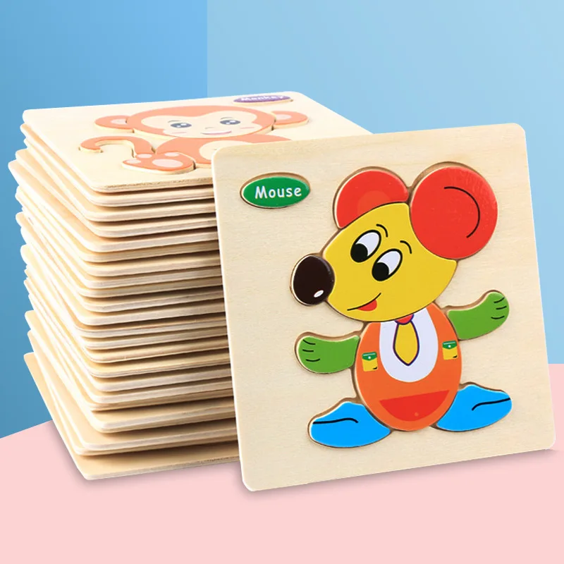 

Baby Wooden Puzzle Cartoon Animal Cognitive Jigsaw Early Learning Educational Puzzle Toys For Children Juguetes Boy Toys BK50PT