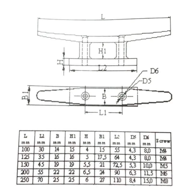

316 Stainless Steel Boat Cleat. Low Flat Cleat. Deck Cleat. 4" 5" 6" 8" 10" Lock bolt Boat