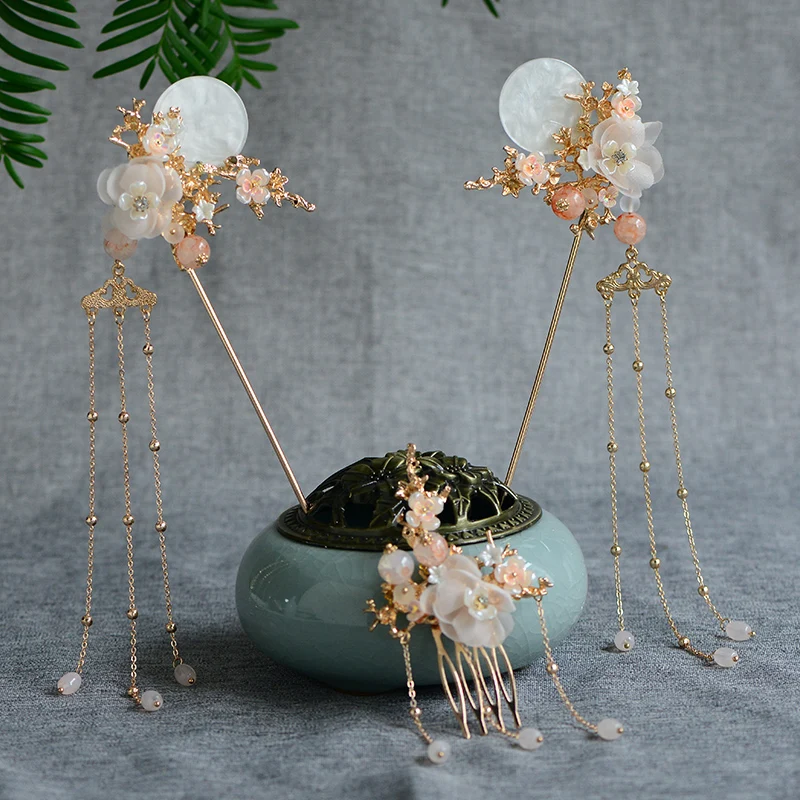 Пошаговая заколка Hanfu с кисточками заколки для волос Kanzashi девочек в старинном