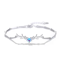 original deer bracelet women 925 sterling silver ins design mori deer antler zirconia jewelry elegant birthday friends gift