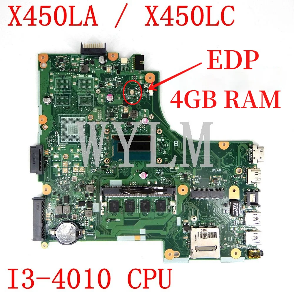 

Материнская плата X450LA MAIN_BD I3-4010U/как встроенная 4G RAM Материнская плата ASUS A450L X450L X450LD X450LC, протестированная Материнская плата ноутбука
