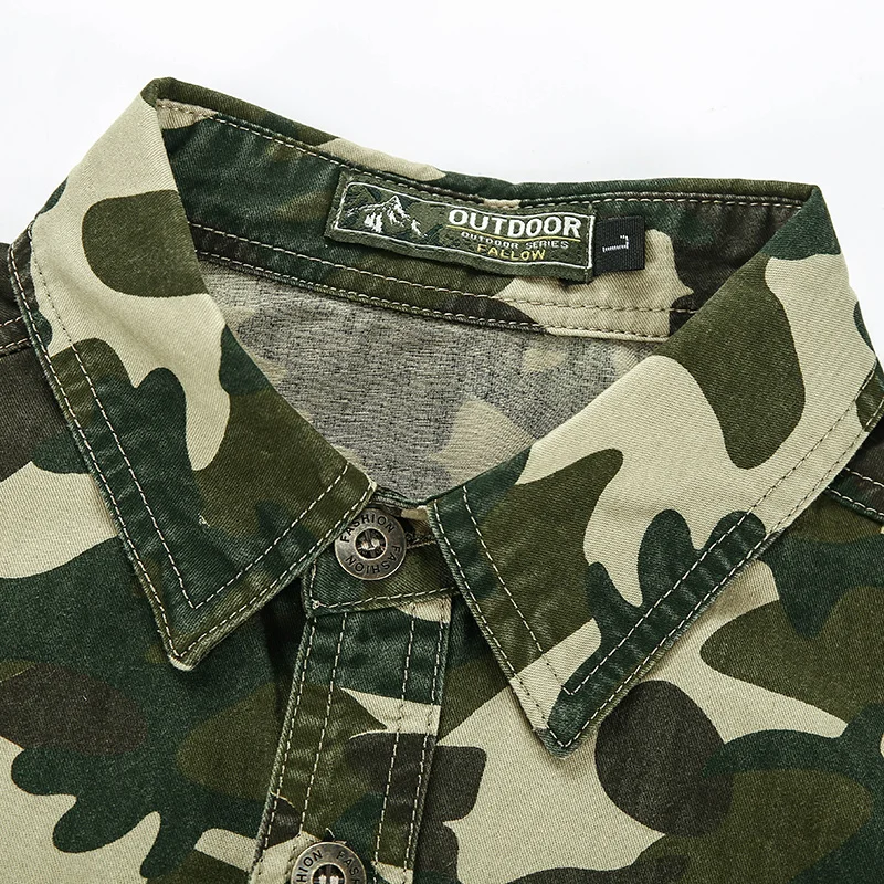 

Men's Camouflage Tactical Shirt Short Sleeve Lapel Combat Shirt Military Army Uniform Camo Man Outdoor Hiking Hunting Shirts 5XL