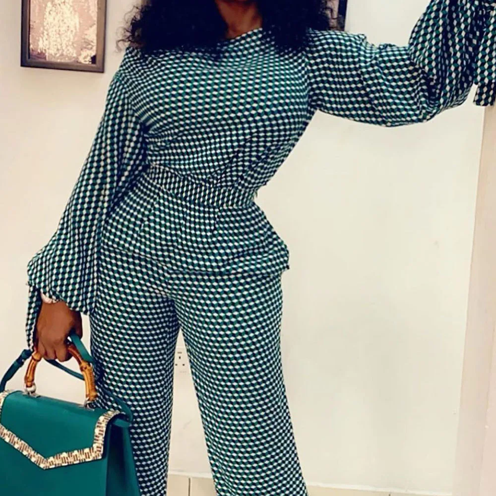 Jumpsuit Autumn Women 2020 Green One Shoulder Sexy Rompers Long Lantern Sleeve High Waist Female Striped Jumpsuits |