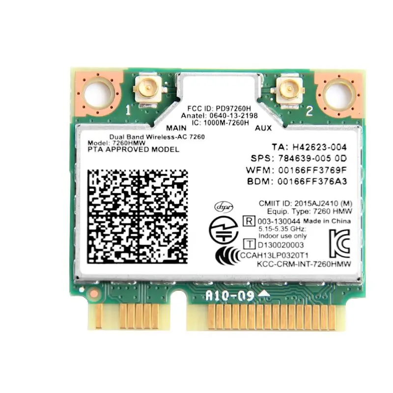 Двухдиапазонный 802.11AC 1200 Мбит/с для Intel7260 7260AC 7260HMW 2 4/5 ГГц 867 м Wi Fi Bluetooth 4 0 Mini PCIe