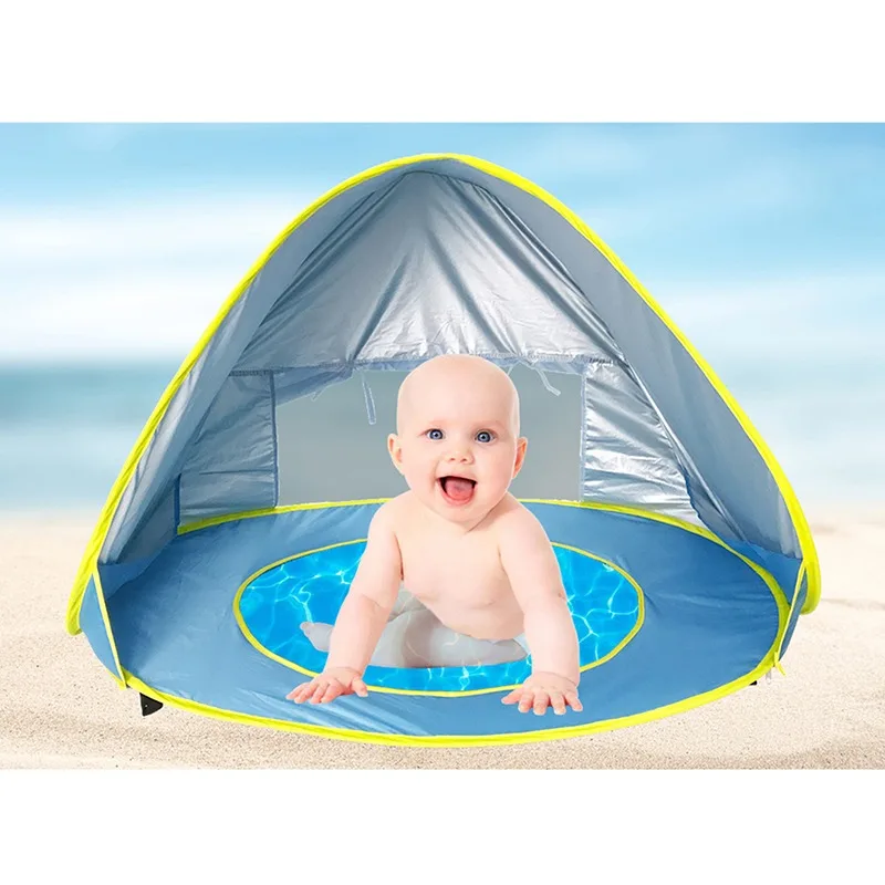 

Детская Пляжная палатка, водонепроницаемый тент с защитой от УФ-лучей, с бассейном и защитой от солнца