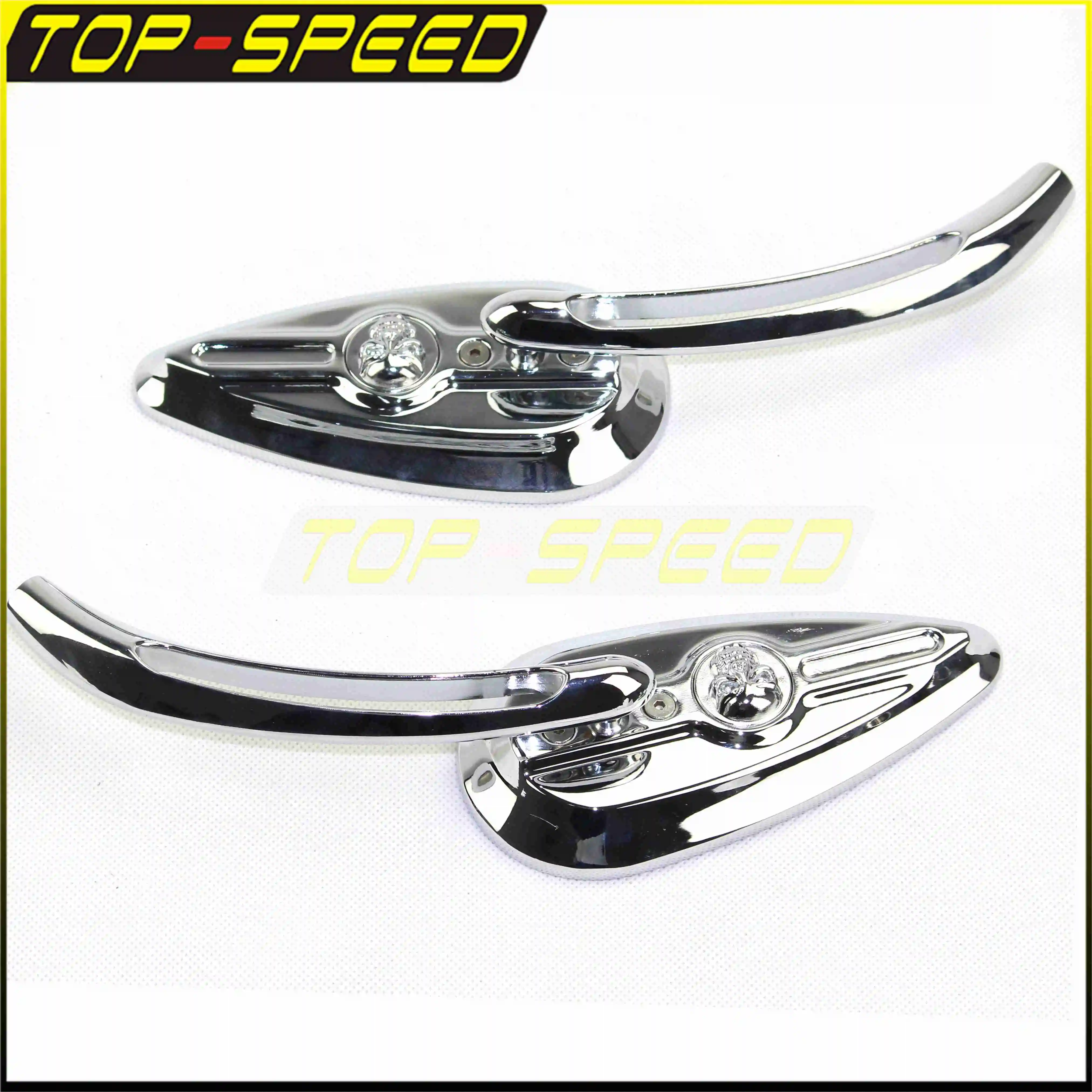 Хромированные зеркала заднего вида из алюминия для мотоцикла Cruiser Chrome Skull для Harley Sportster Dyna Heritage Softail Cafe Racer Bobber.