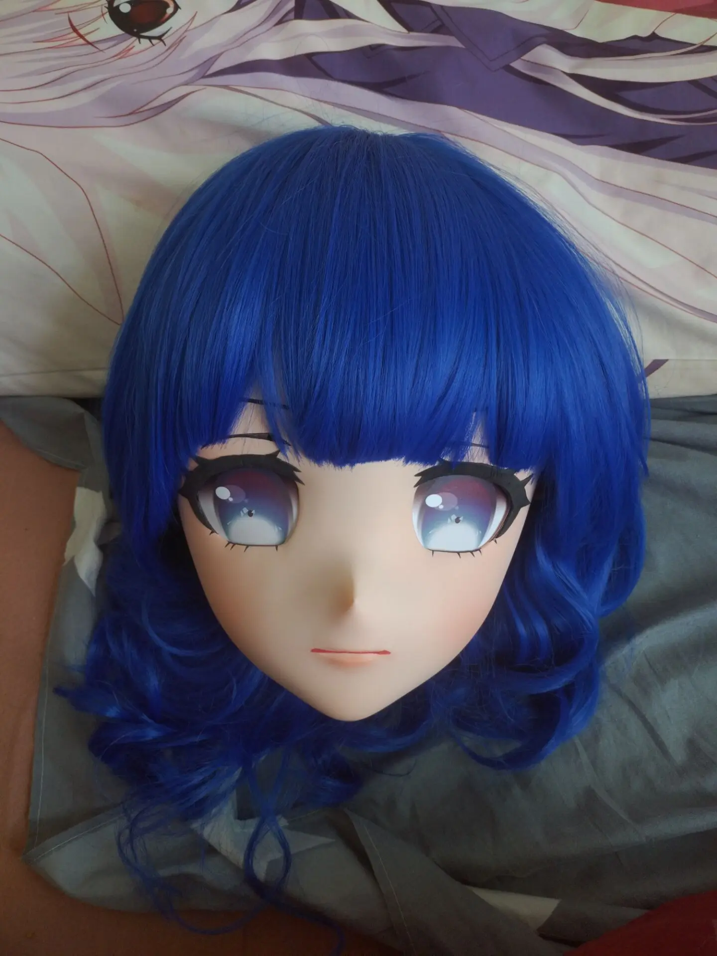

(Rabbit 77) Resin Cross dress Pretty Girl Head BID Doll Mask Japanese Anime Kigurumi Mask Cosplay with Wig