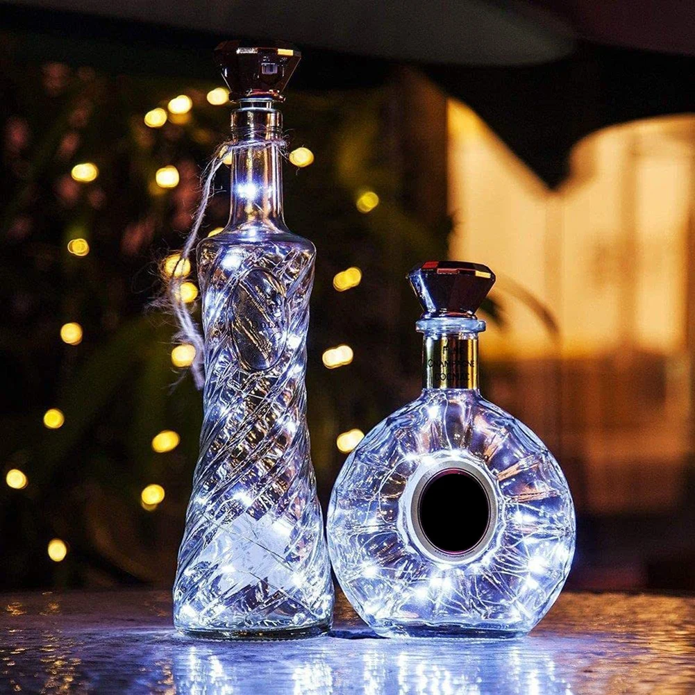 

DIY LED Solar Bottle Fairy String Lights Copper Wire Lamps Diamond Shaped Bottle Cork Lights for Party Wine Bottle Decoration