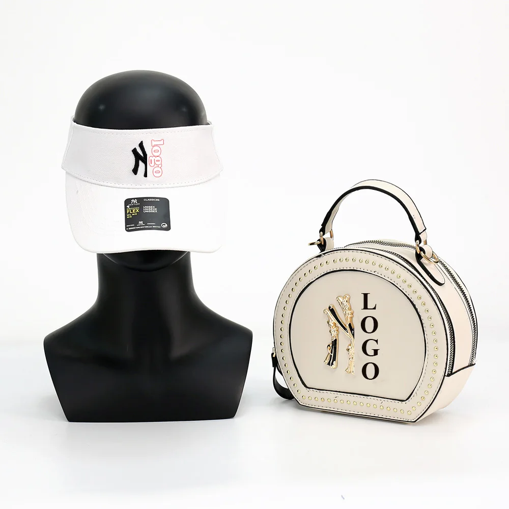 

Vendor Wholesale Summer Purse And Visor Set 2021 Hot Selling Women Fashion Famous Designer Handbag and Visors Sets