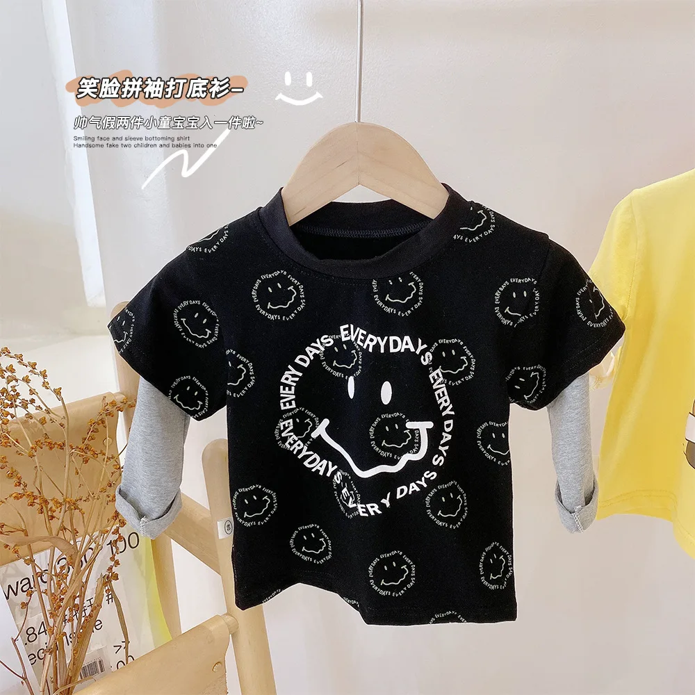 

Футболка для мальчиков 2021; Сезон весна-осень; Одежда с короткими рукавами для маленьких мальчиков футболки для мальчиков, одежда для детей, ...