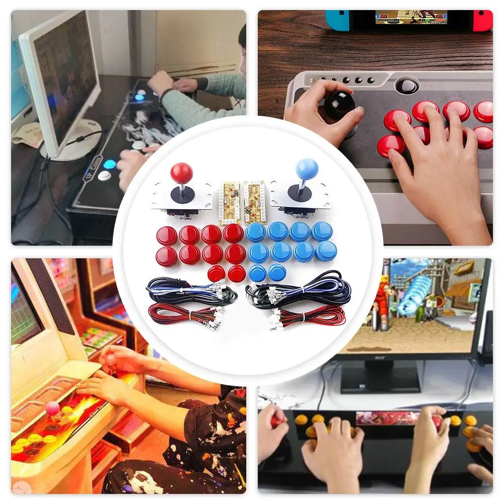 

Arcade USB Encoder Joystick Kit Arcade DIY Kits Parts For PC China Sanwa Joystick 20Pcs Push Buttons