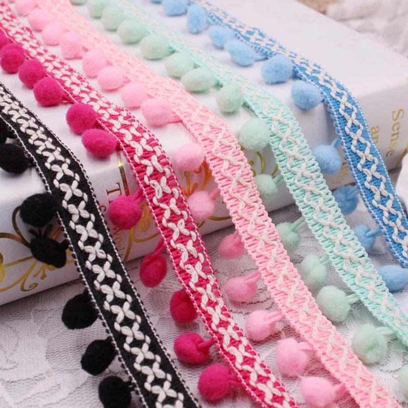 1 шт. кружевная лента помпон с кисточками помпоны отделка шариком шелковая