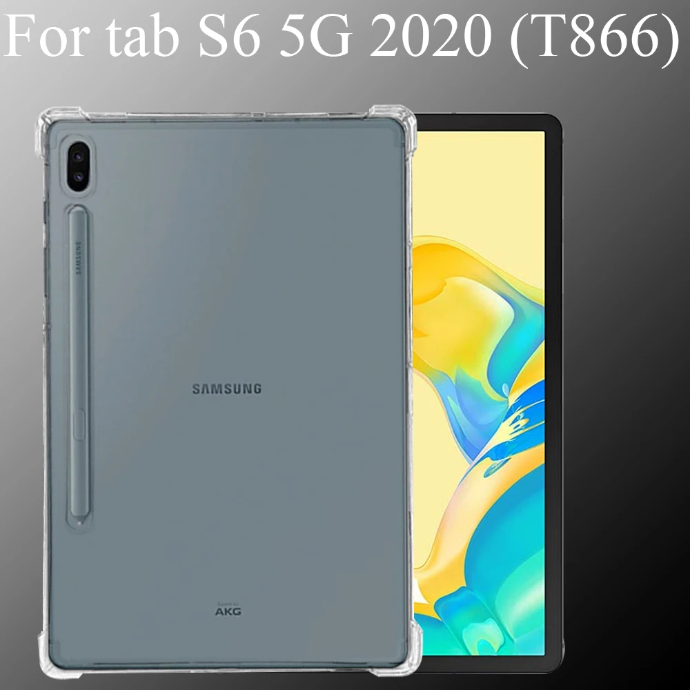 

Чехол для планшета Samsung Galaxy Tab S6 5G 10,5 дюйма 2020 силиконовый мягкий чехол подушка безопасности из ТПУ Прозрачная защитная сумка для SM-T866