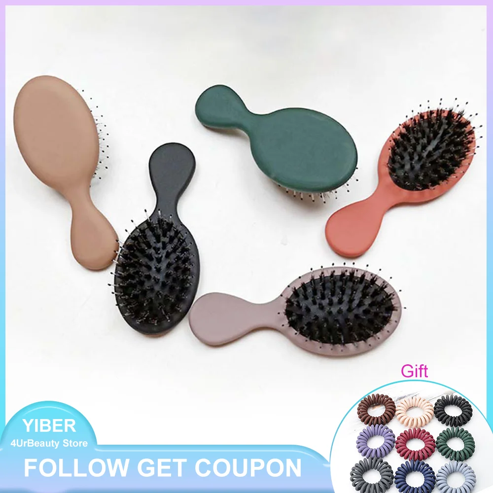 

5 Color Bristle Hair Brush Portable Pocket Hair Comb Anti-static Massage Comb Brush Fashion Women Cute Mini Size Hair Styling