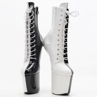 lace up ankle boots sexy exotic pole dance stripper young trend fashion color matching shoes