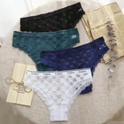 Трусы женские, мягкие, однотонные, с кружевом, 1 шт.