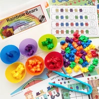 kids math match game counting bears montessori number cognition rainbow matching game educational toys for children toddler gift