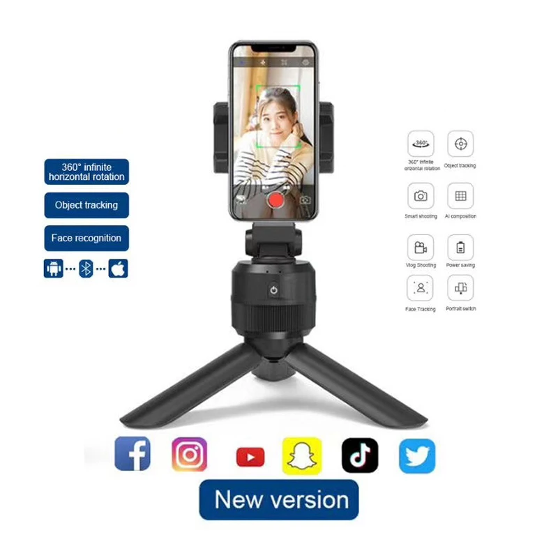 

Multifunctional Smart Phone Selfie Stick Tm-205 360 Degree Rotating Vibrato Live Tripod Face Tracking Vlog Video Phone Holder